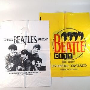 Rare Vintage Beatles Shopping Bags: Mathew Street Shop & Beatle City Seel St